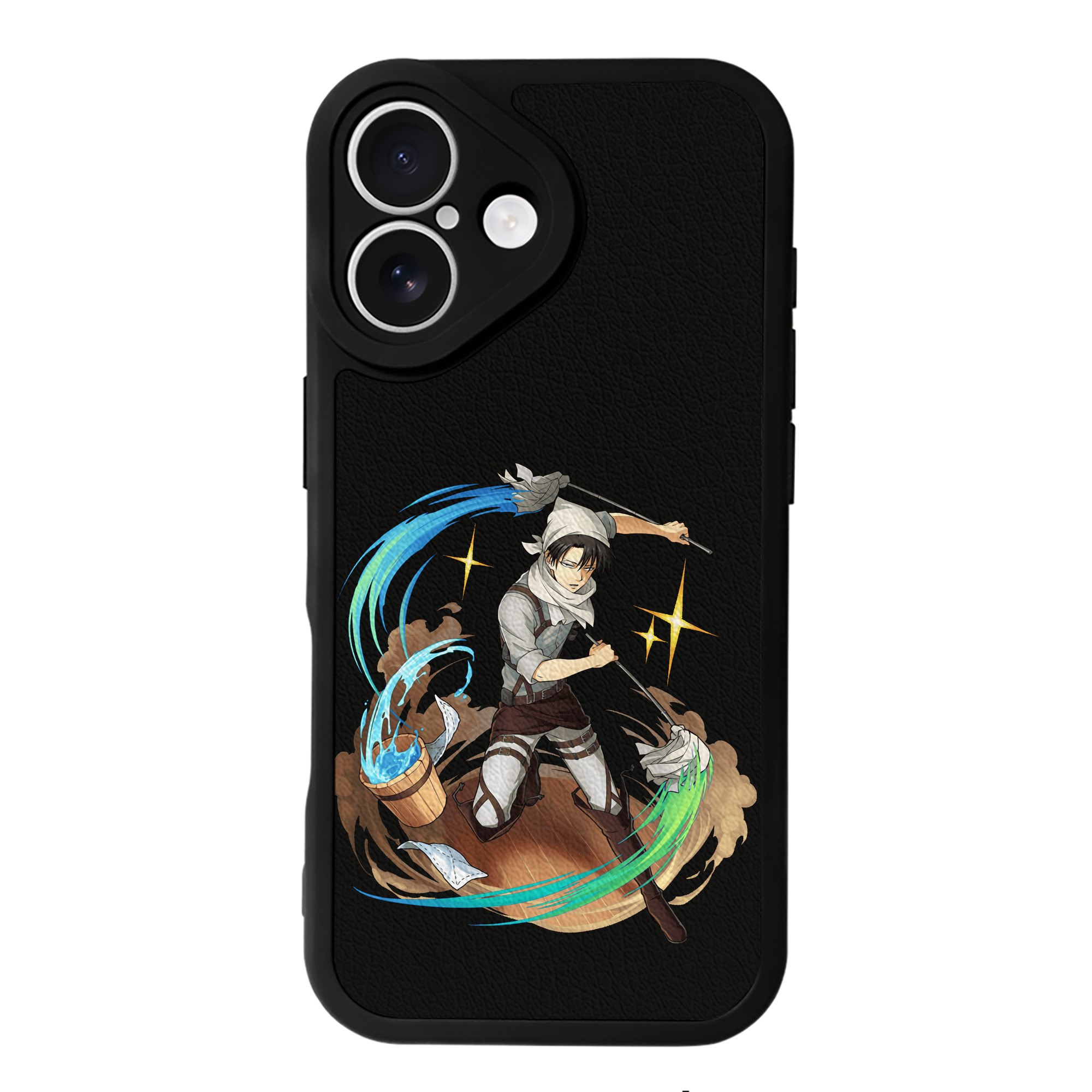 （画像用） 進撃の巨人 リヴァイ·アッカーマン Attack on Titan Levi Ackerman 【iPhone 16シリーズ対応】シリコンスマホケース（レザー調） 材質：シリコン
